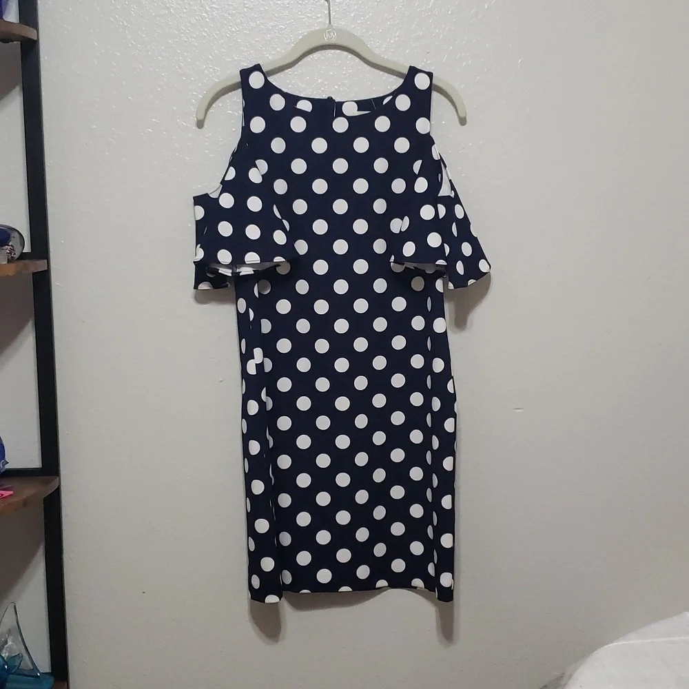 Eliza J Cold Shoulder Flutter Sleeve Shift Dress, Size 2